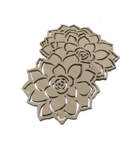 Rose Untersetzer- set aus Holz