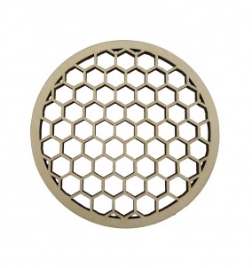 Coaster in the shape of a honey comb.