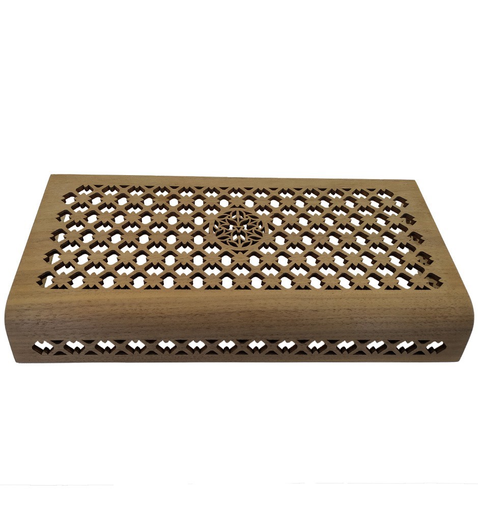 Abgerundete indische Apfel-Akkordeon-Grillabdeckung aus Holz - klein Abgerundete indische Apfel-Akkordeon-Grillabdeckung aus Holz - klein