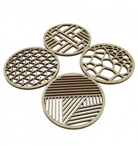 Wooden Cup/Glass Coaster - Geometric Pack Bundle Design