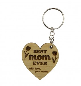 Personalizirani lesen obesek za ključe za mamo - Darilo za materinski dan z vašim imenom