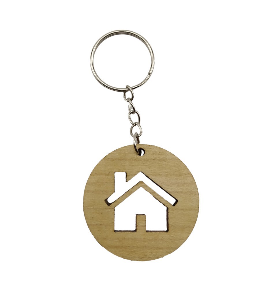 Wooden Home Keychain - Keyring