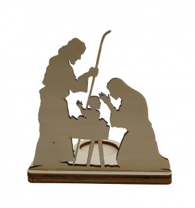 Weihnachtskrippe Kerzenhalter - Vorderansicht