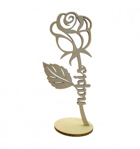 Holzrose mit personalisiertem / individuellem Text - einzigartiges Geschenk