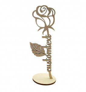 Holzrose mit individueller Inschrift / Text - Einzigartiges Geschenk
