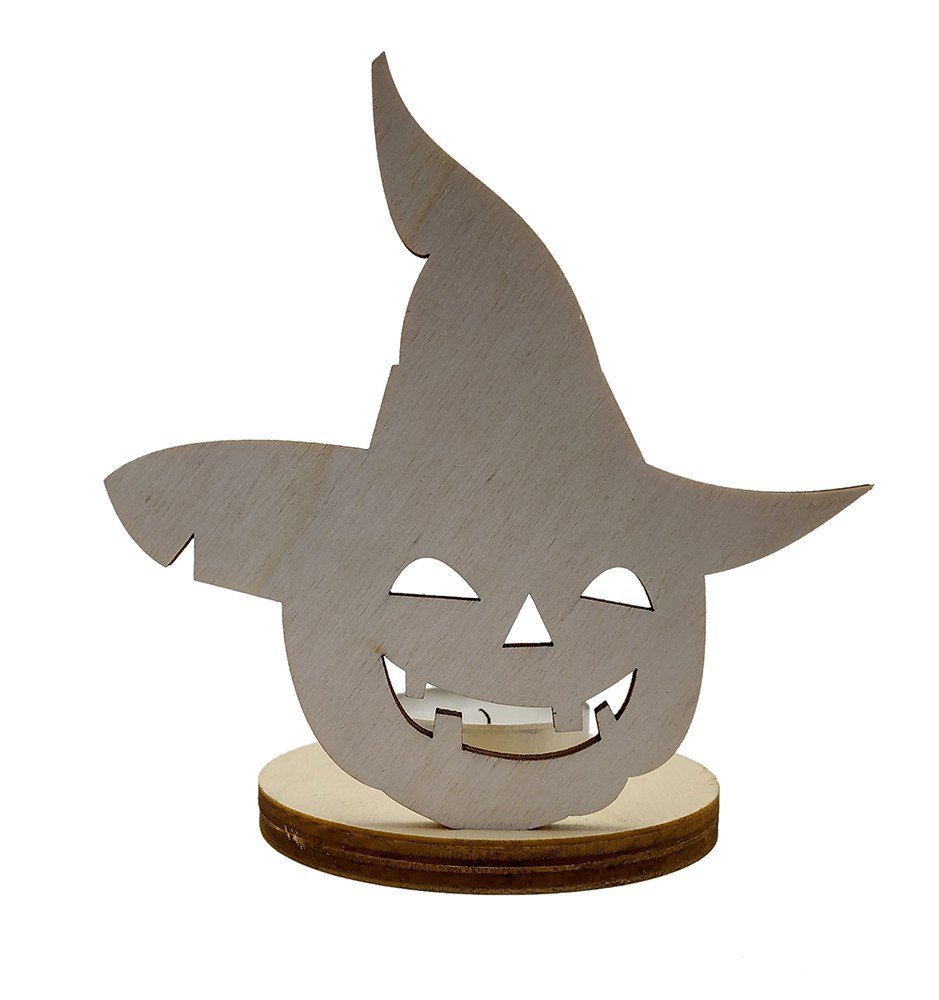 Einzigartiger hölzerner Halloween-Kerzenhalter / Stand-Kürbis mit Hut Einzigartiger hölzerner Halloween-Kerzenhalter / Stand-Kürbis mit Hut