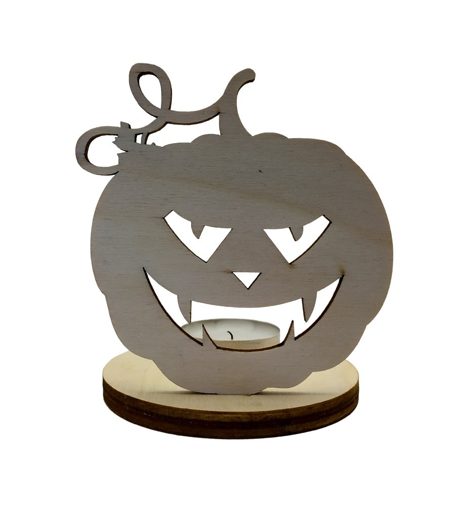 Einzigartiger hölzerner Halloween-Kerzenhalter / Stand-Kürbis Einzigartiger hölzerner Halloween-Kerzenhalter / Stand-Kürbis
