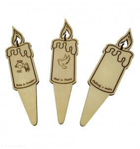 Wooden candle with Personalized Custom Inscription - All Saints Day