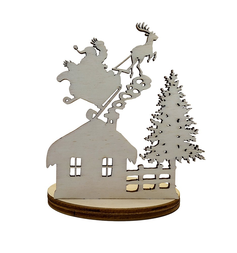 Christmas Decoration - Candleholder Santa With A Sleigh Christmas Decoration - Candleholder Santa With A Sleigh