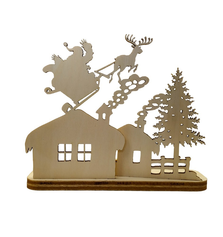 Christmas Decoration - Candleholder Santa On A Sleigh Christmas Decoration - Candleholder Santa On A Sleigh