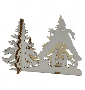 Božična dekoracija - 3D božične jasli svečnik