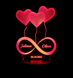 Personalized Love 3D LED Lamp  - Valentine's Day Gift