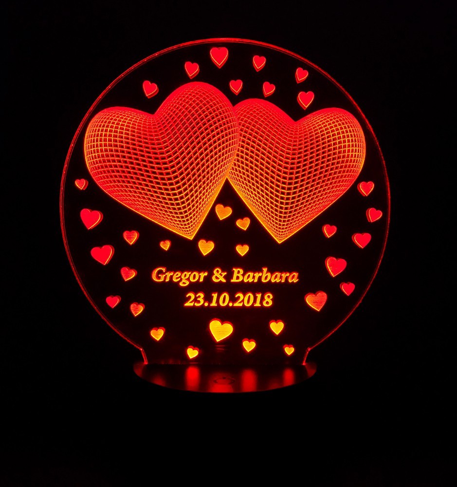 3D Hearts LED Lamp Personalized Love - Valentine's Day Gift 3D Hearts LED Lamp Personalized Love - Valentine's Day Gift