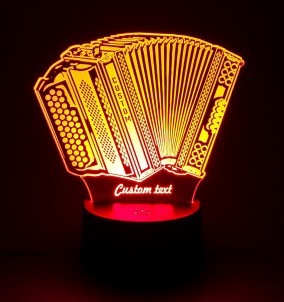 Personalisierte 3D LED Nacht Lampe - Akkordeon Geschenk