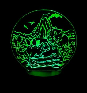 Dinosaurier LED Nachtlicht - Personalisierte Kinder 3D LED Lampe