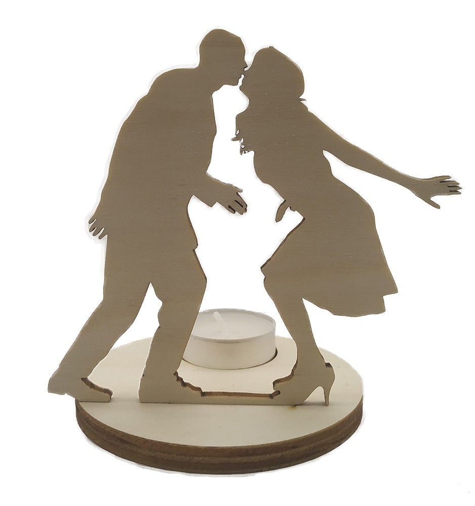 Kissing Couple Candle Holder - front view Kissing Couple Candle Holder - front view