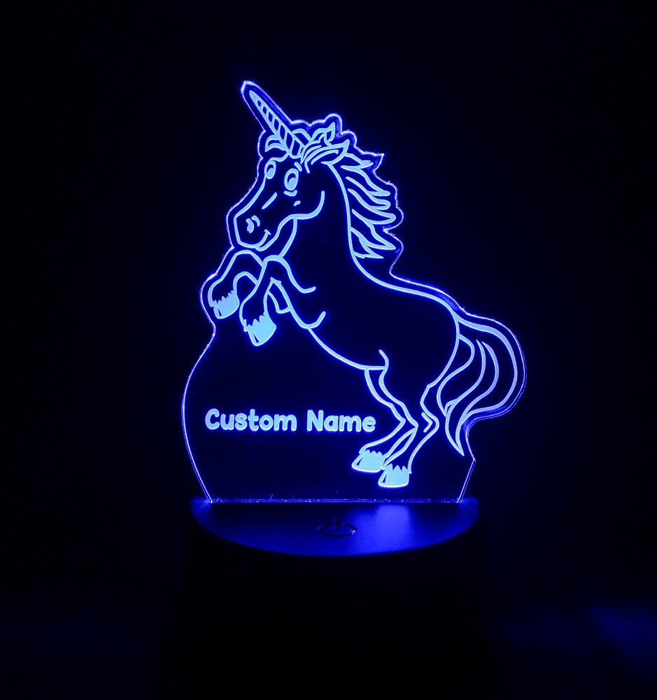 Ideal stocking filler Personalised Unicorn Led Bedroom Night Light Sign 