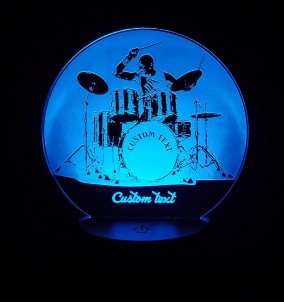 LED Night Light  Personalized Drummer RGB-LED Night Lamp