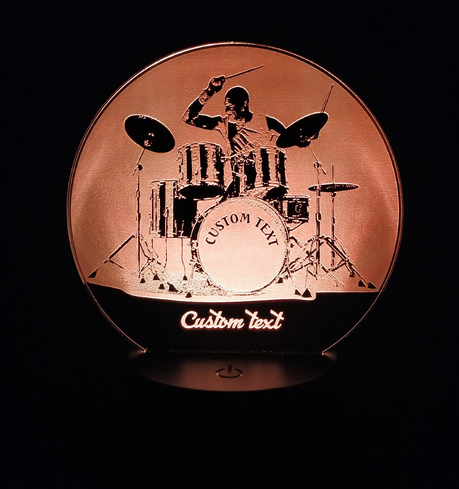 LED Night Light  Personalized Drummer RGB-LED Night Lamp