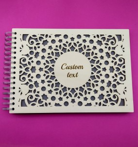 Personaliziran Foto album z lesenimi platnicami - z dizajnom rožic