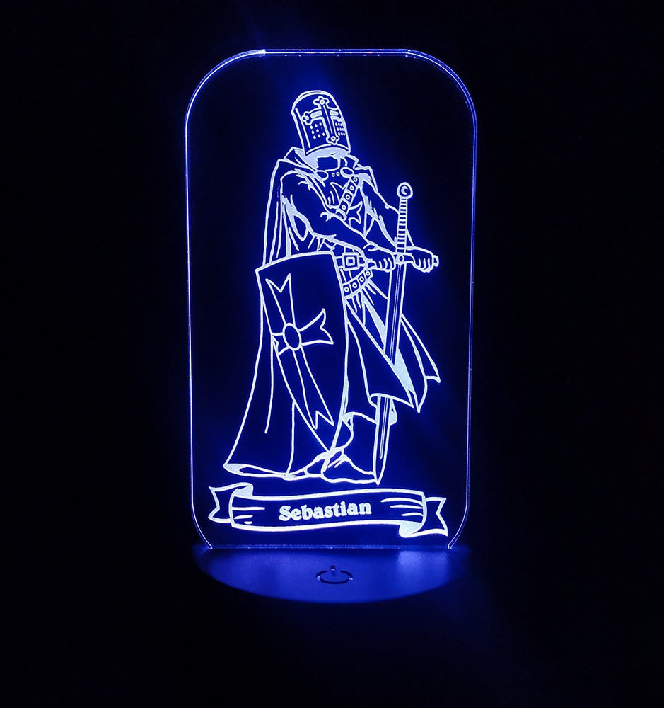 LED Ritter Nachtlicht - Personalisiertes RGB-Nachttischlampe fur Kinder