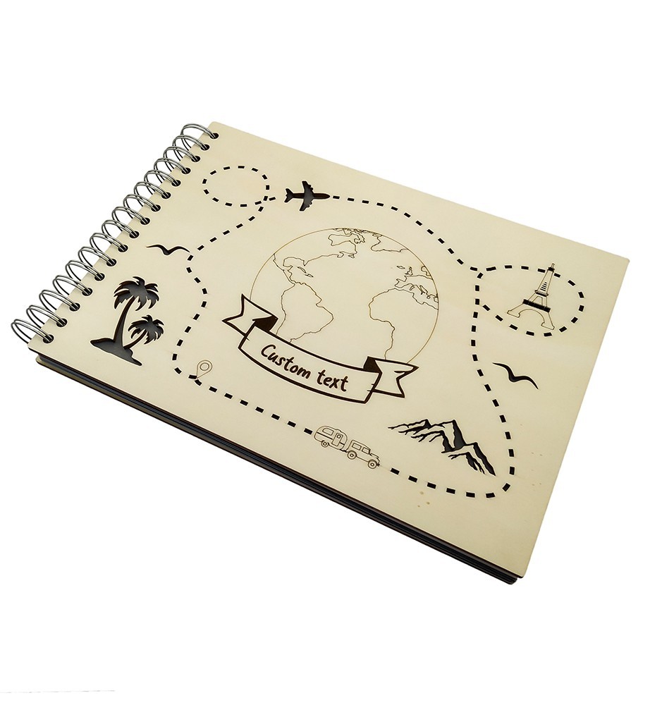 Personalized Travelling Photo Album With Custom Wooden Covers Personalized Travelling Photo Album With Custom Wooden Covers