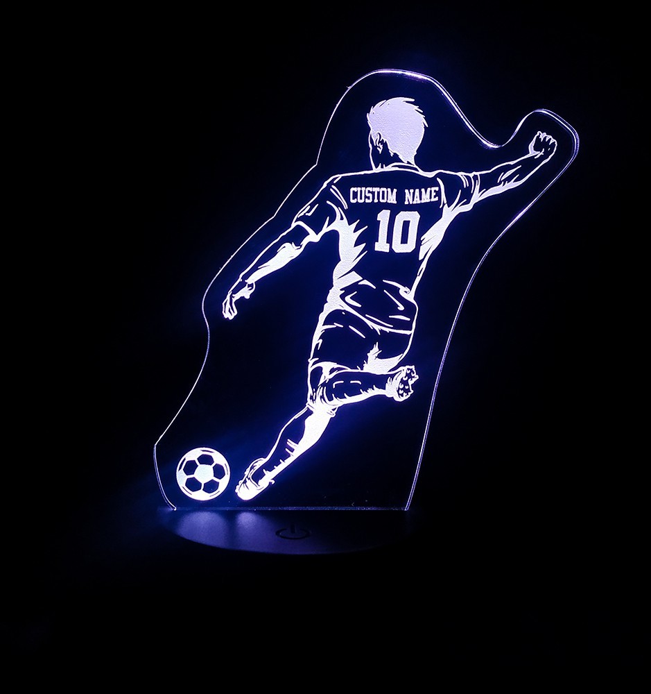Personalisiertes Nachtlicht - Fußballspieler RGB-LED-Nachttischlampe
