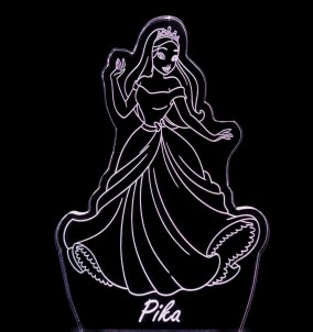Personalisiertes Prinzessin Nachtlicht - Kinder RGB-LED-Nachttischlampe