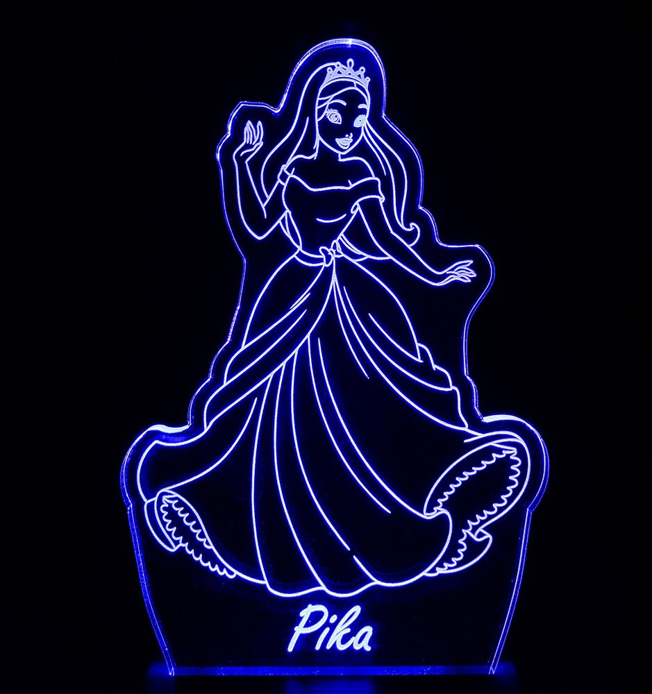 Princesa LED nočna lučka / svetilka - Personalizirana otroška RGB lučka
