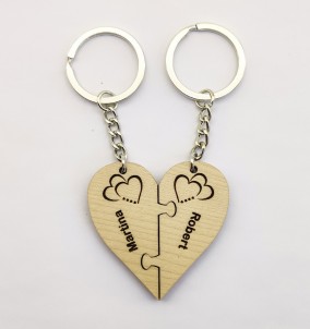 Personalized Valentine's Day Gift Heart-puzzle Keychain Set