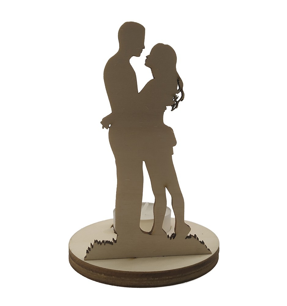 Hugging Couple Candle Holder - front view Hugging Couple Candle Holder - front view