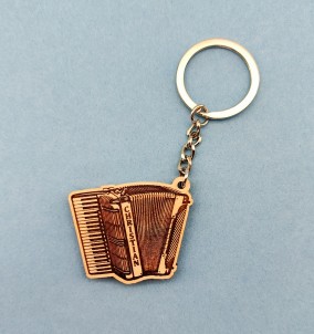 Personalized Piano-Accordion Keychain With Custom Name Engraving. Perfect Gift For Accordion Players.