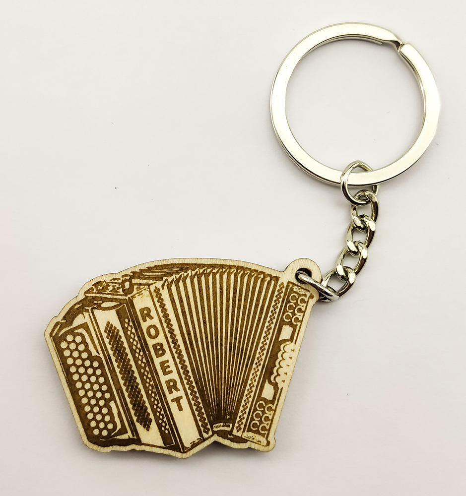 Accordion-shaped Keychain with custom name