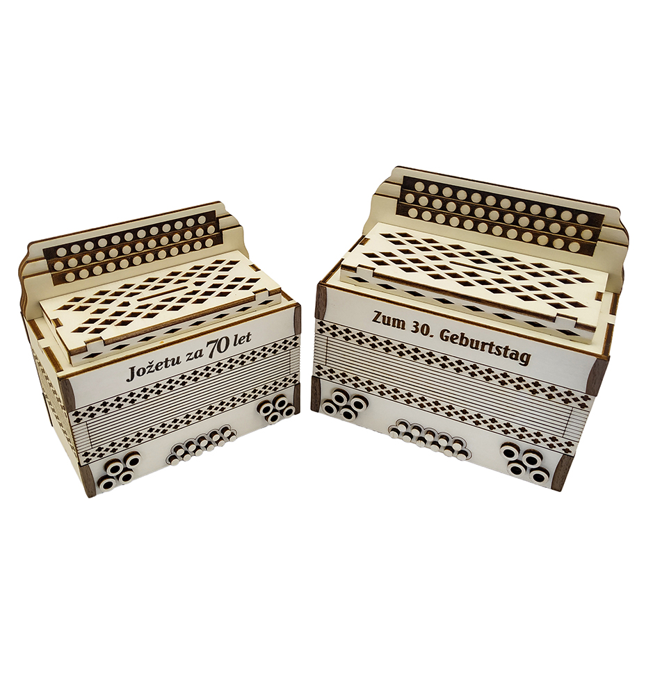 Accordion-shaped Money Box with name engraving
