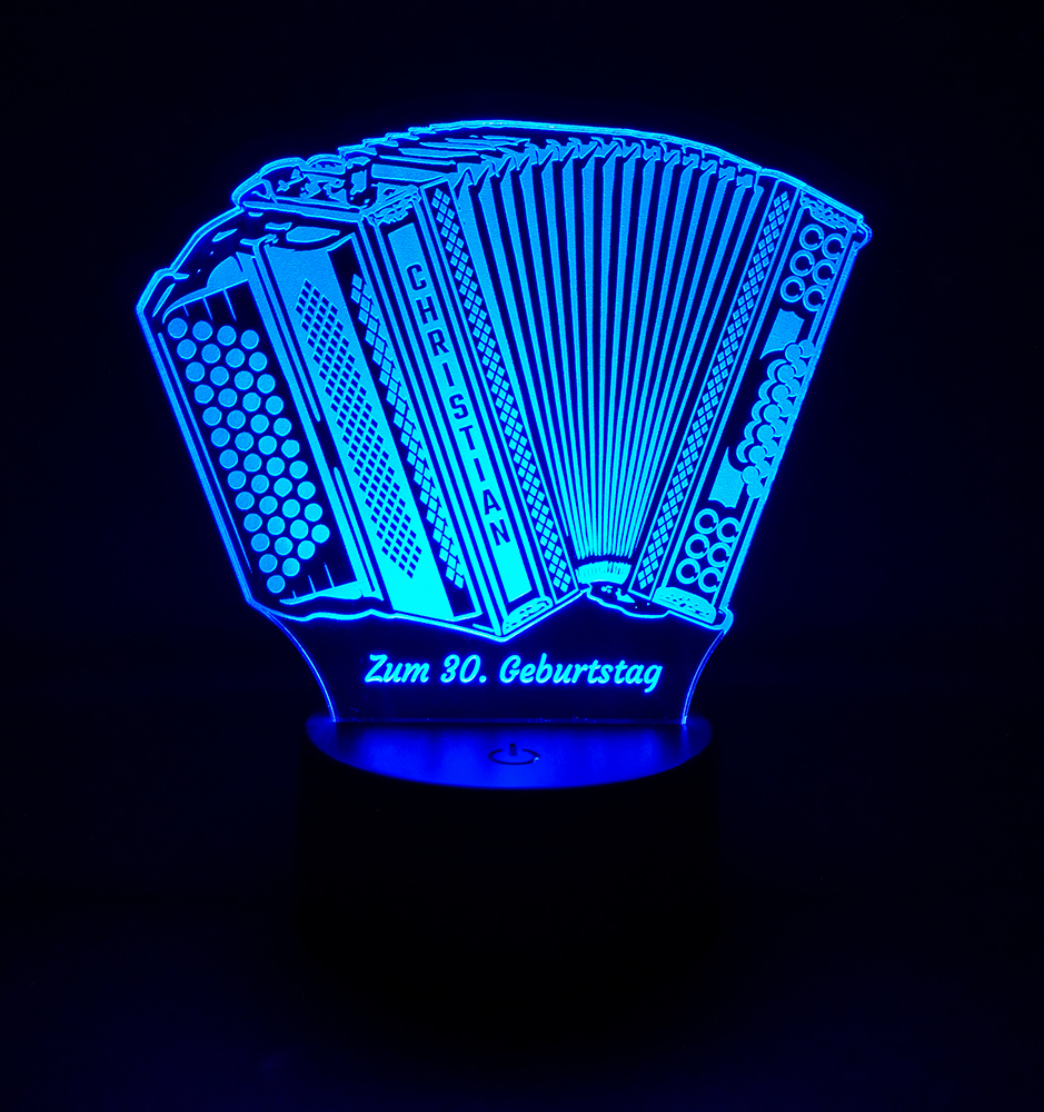 Personalisiertes Nachtlicht - Akkordeon / Ziehharmonika